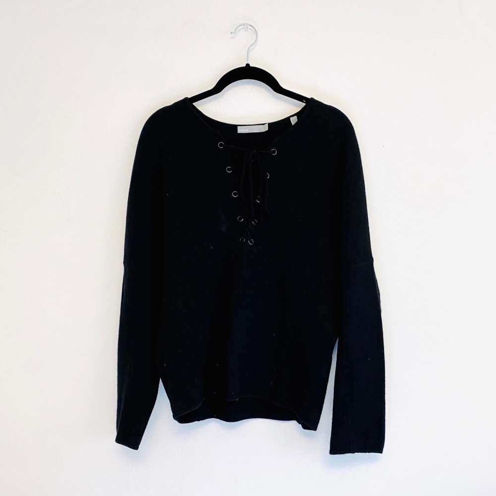 Vince Lace-Up Cashmere Sweater